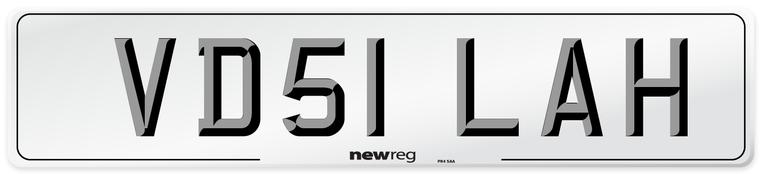 VD51 LAH Number Plate from New Reg